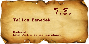 Tallos Benedek névjegykártya