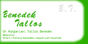 benedek tallos business card